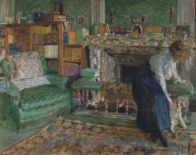 Marguerite Chapin in her Apartment with her dog by Edouard Vuillard